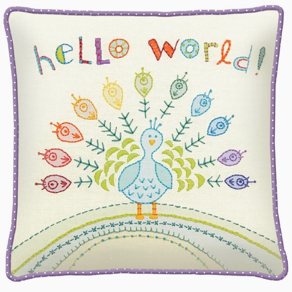 Hello World Peacock Embroidery Kit Dimensions New 10" x 10" Cathy Heck Studio - Picture 2 of 6